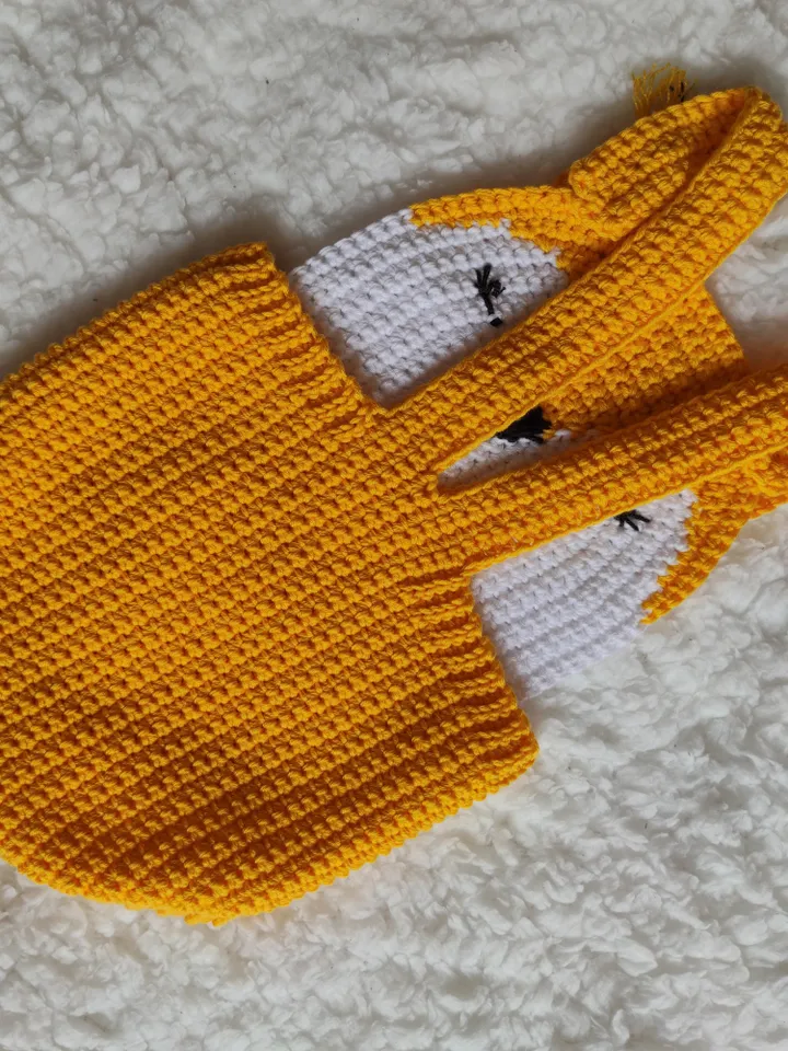 Crochet Pattern Baby Romper Fox or Squirrel, sizes Newborn to 12 months