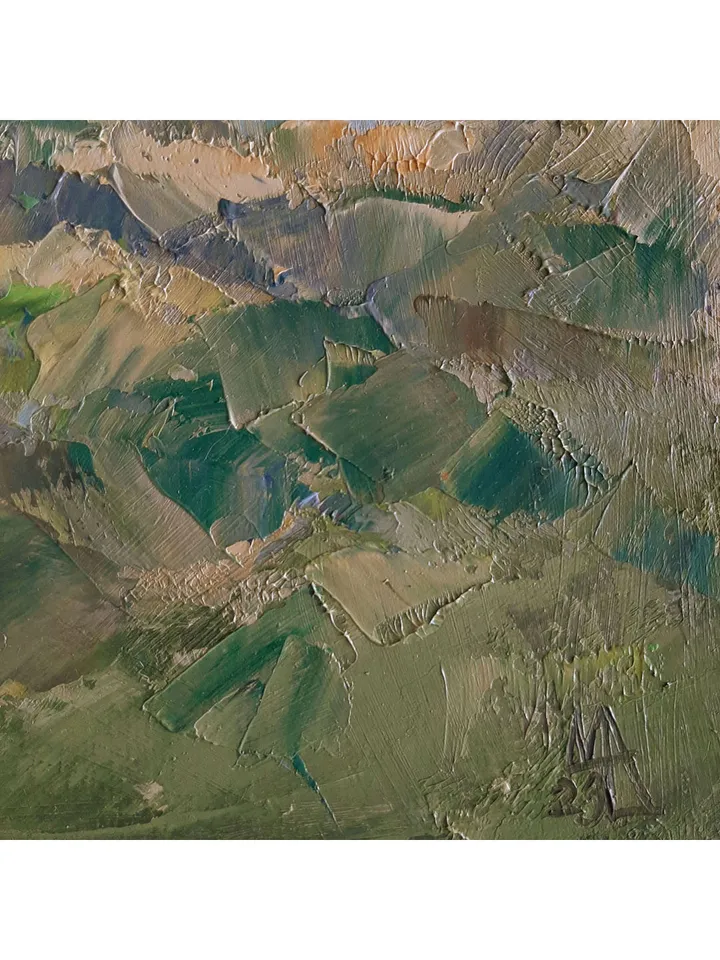 Mountain Painting 12x8" Tree Landscape ORIGINAL Painting Impressionist Mountains ART Signed by artist Marina Chuchko