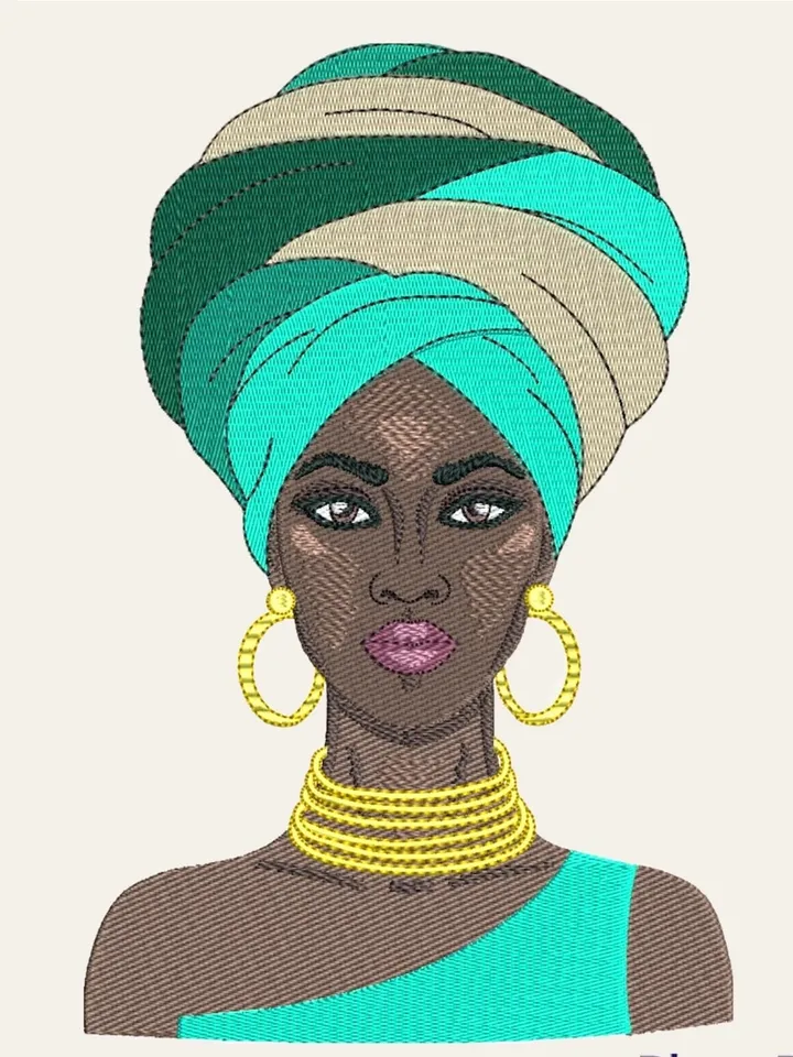 Machine embroidery design Mulatto girl, digital embroidery pattern machine embroidery design fashion embroidery motif