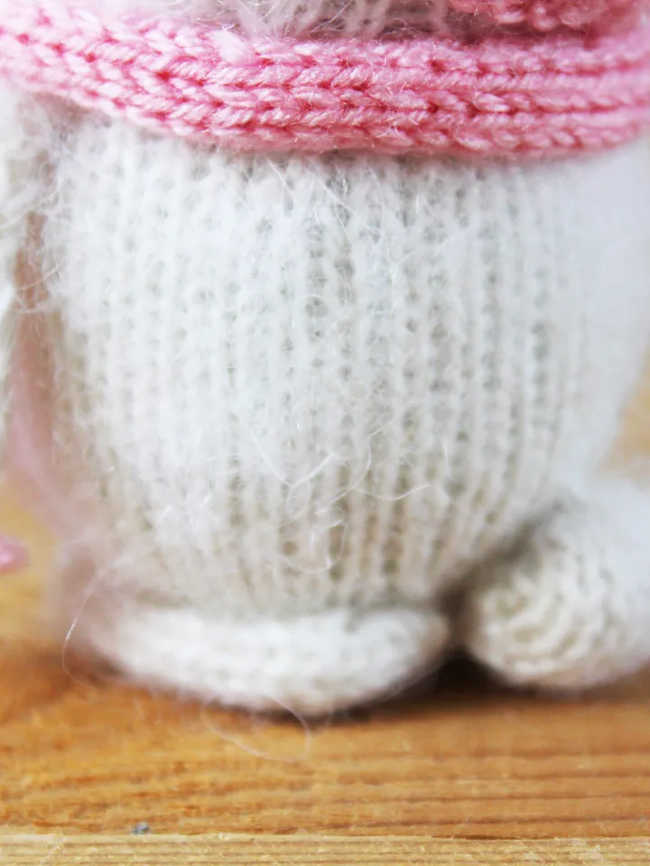 White knitted bunny toy, Stuffed animal rabbit toy, Plushie amigurumi doll, Bunny figurine knitted toy, Amigurumi bunny