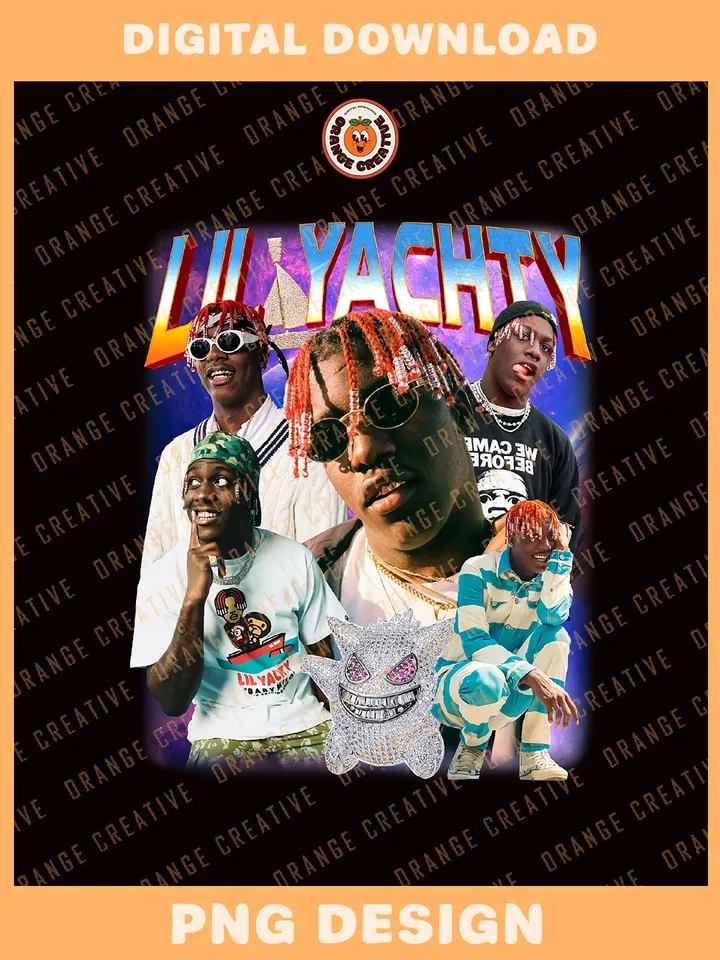 Vintage Lil Yatchy Rapper Bootleg T-shirt PNG, 90s Bootleg Template, Graphic Lil Yatchy PNG Files, Custom Bootleg Hip Hop Rap Tee, Digital Download