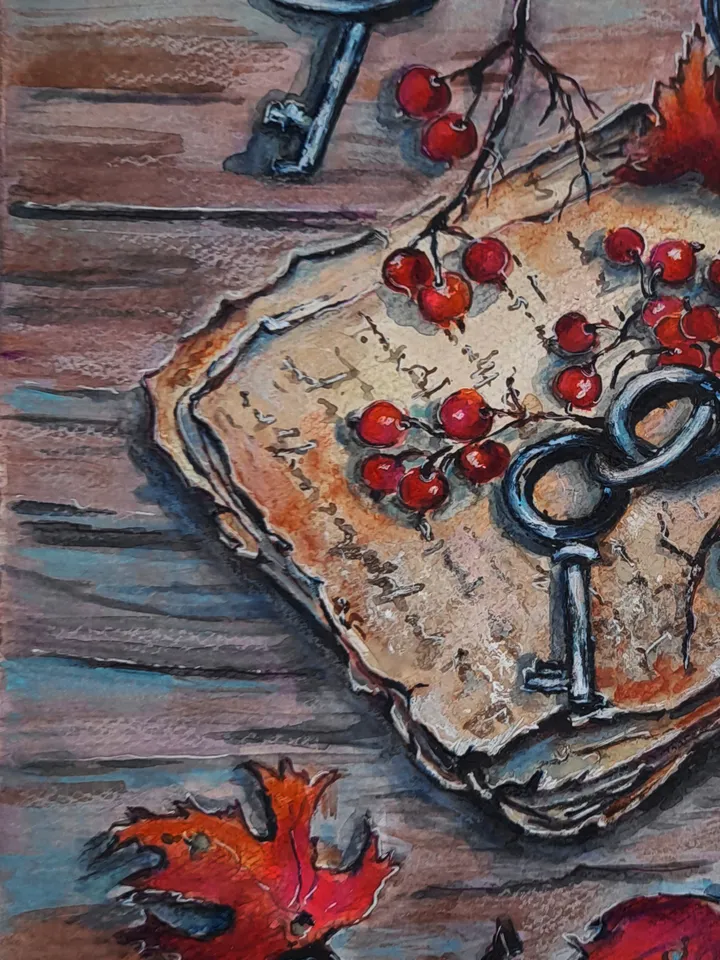 Watercolor still life Old letters 21x30 cm (8.3 х 11,7 inches)