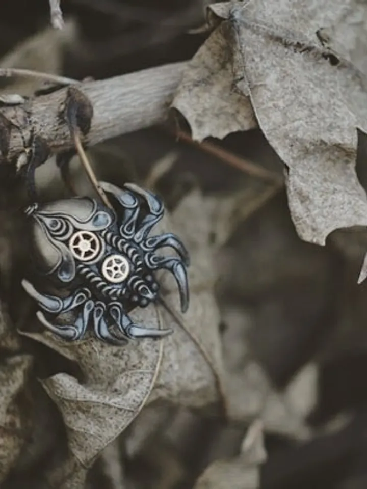 Antracite spider brooch
