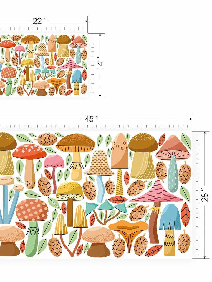 Woodland mushrooms Wall Decals Forest Set Kids Stickers el21