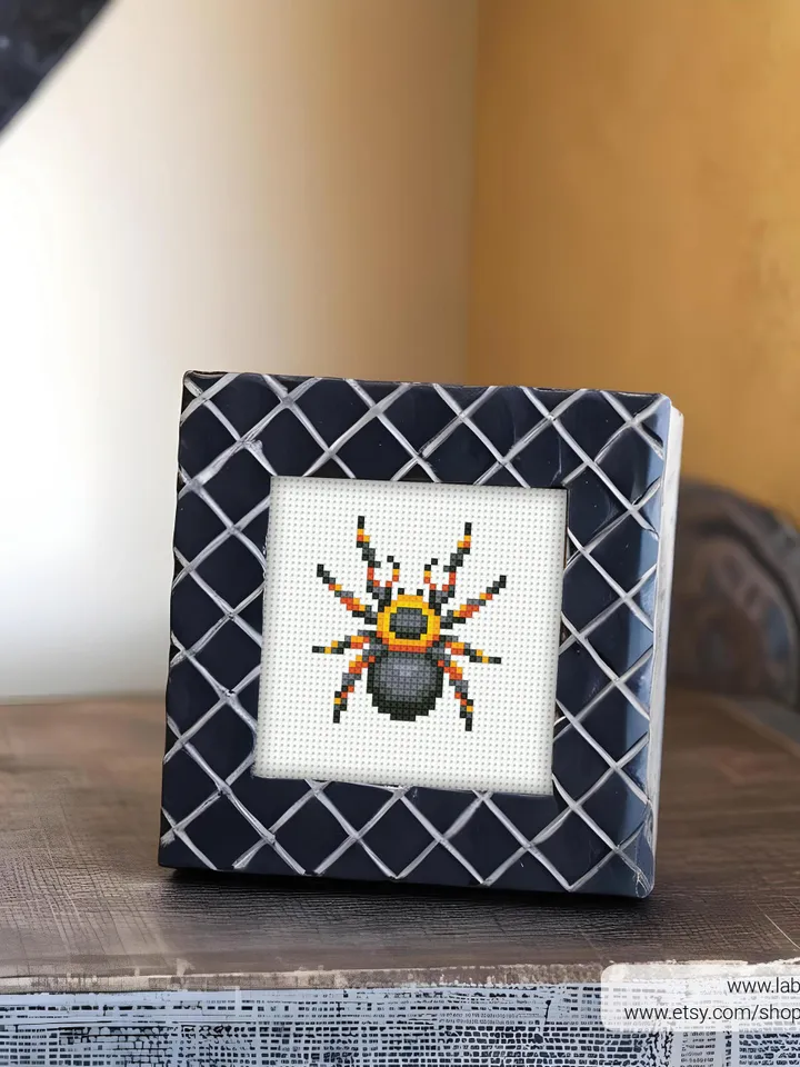 Bundle mini Insects 6 Cross stitch patterns, contemporary, Abstract, Ladybug, beginner, modern chart, gift DIY, embroidery, instant PDF