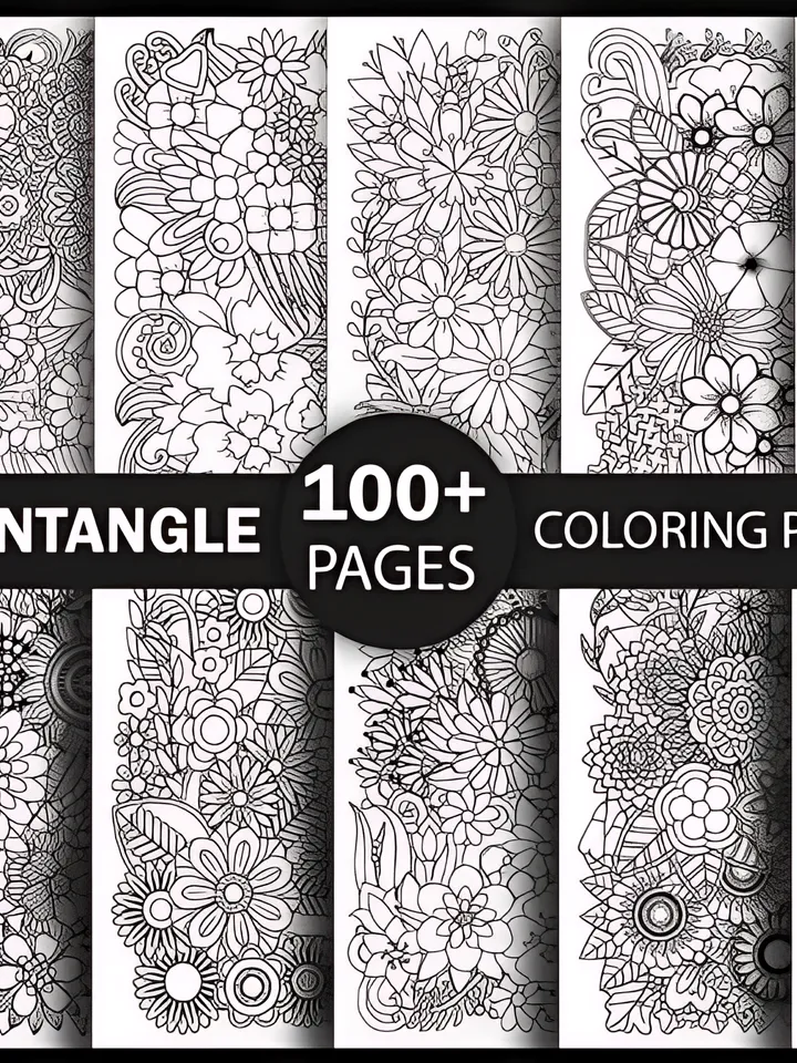 100+ Zentangle Coloring Pages Bundle - KDP