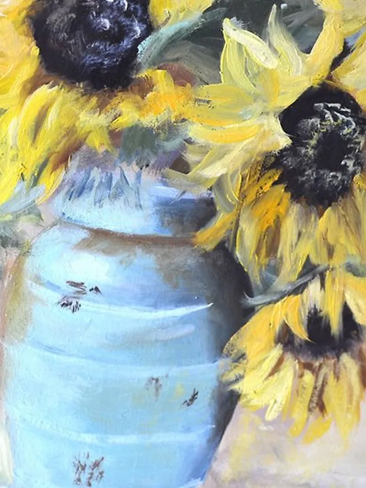 Sunflower Painting 向日葵绘画 Floral Original Oil Artwork Sunflower Art