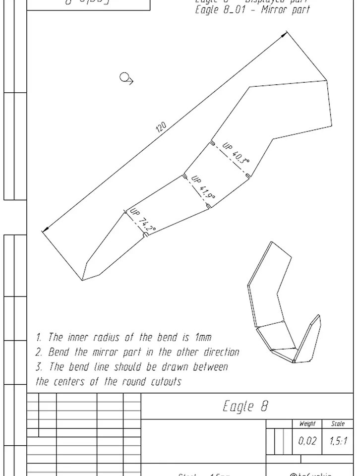 Welding Project Plans Drawings Eagle (DXF, PDF)
