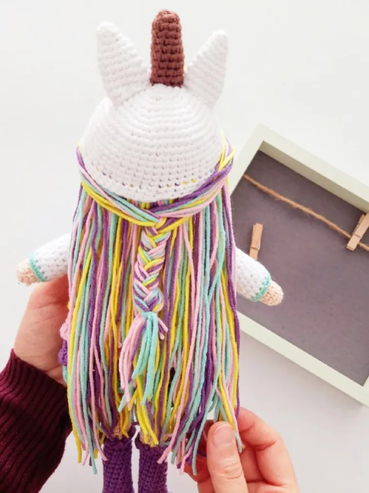 Crochet Doll, Unicorn Girl Personalized Doll, Amigurumi Knitted Soft Plushie Toy, Infant Baby Birthday Gift Box, For Her Valentine's Day