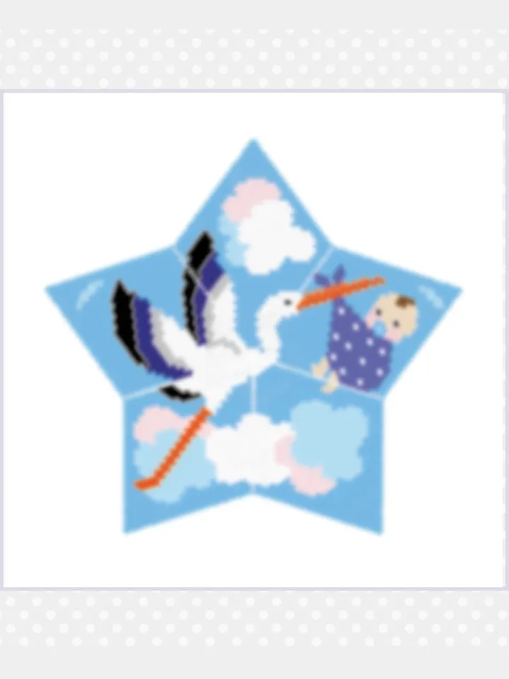 3D Peyote Star Stork Beading Pattern, Beadwork Bird Ornament