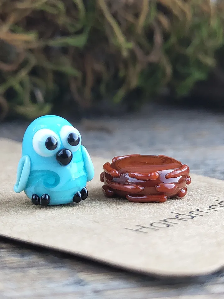 GLASS FIGURINES Tiny owl Miniature owl figurine Glass owl gifts Small owl sculpture Preschool graduation gifts Terrarium decoration