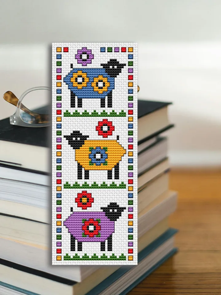 Cross stitch bookmark pattern Summer Sheep