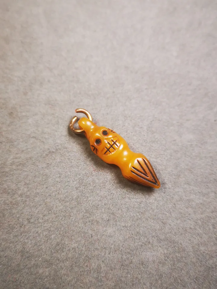 Gandhanra Tibetan Bone Carved Phurba Amulet, Ritual Implement Pendant