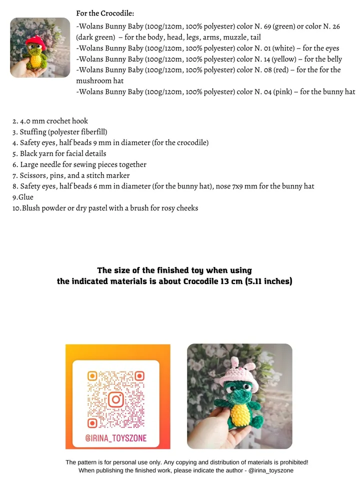 Crochet Pattern, Crocodile Amigurumi PDF Pattern, Crochet pattern alligator