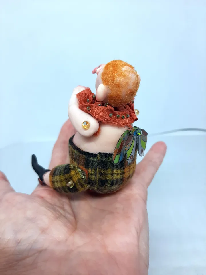 Miniature Whimsical Elf called Giant Handmade OOAK Art doll collectible