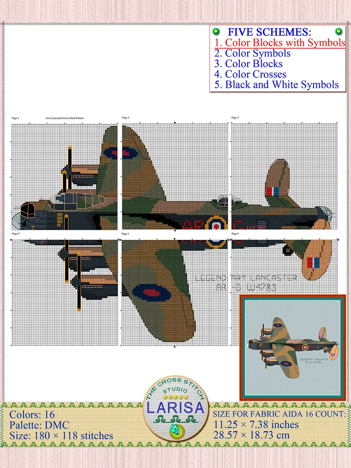 Warplane Avro Lancaster Pattern | Australian Air Force Aircraft Chart
