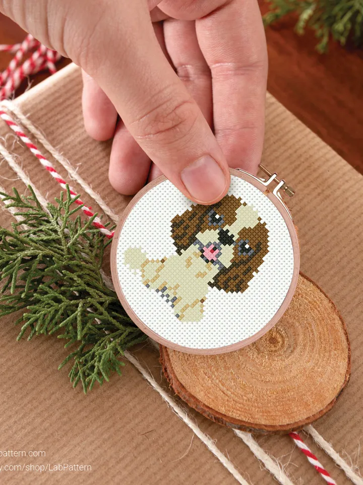 Mini spaniel breed Cross stitch pattern, tiny dog, contemporary pet, animal, beginner counted, modern chart, DIY, embroidery, instant PDF