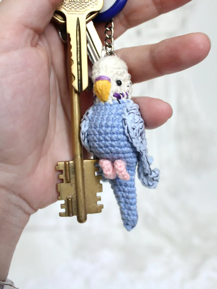 Budgie keychain crochet pattern PDF in English