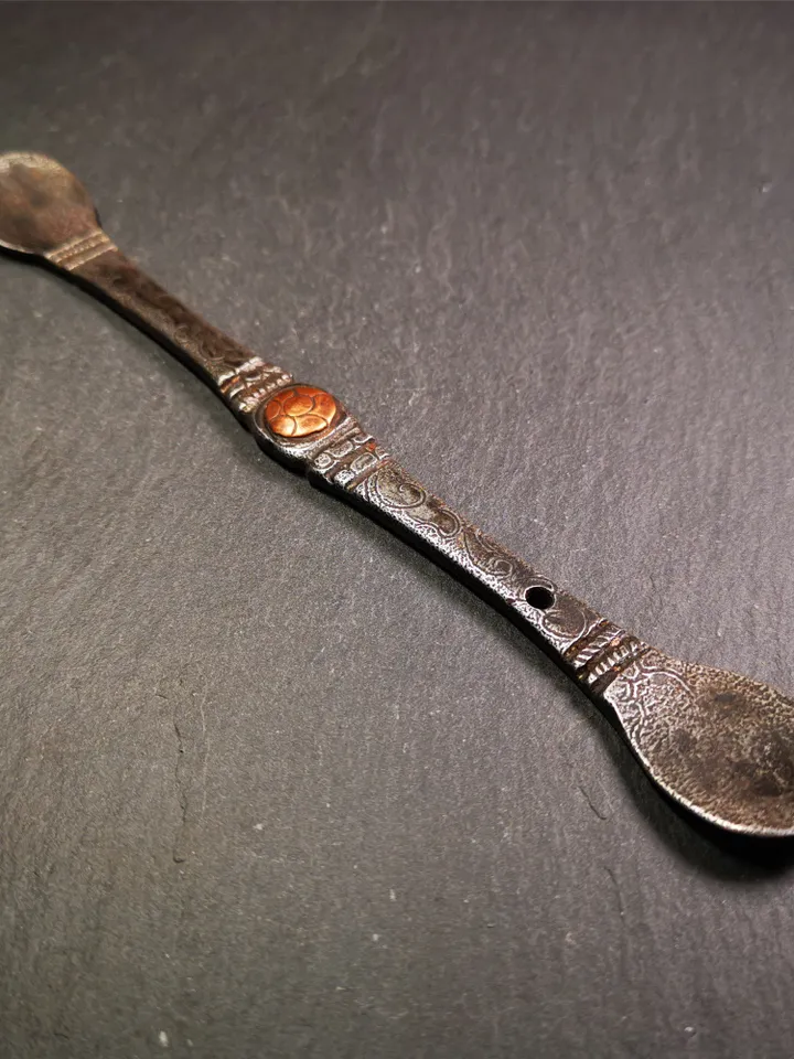 Gandhanra Handmad Tibetan Buddhist Tsog Offering Spoon,Serving Ritual Implement for Worship Ceremony,7.5" Length