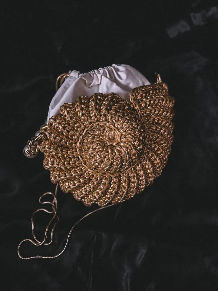 Shell vintage bag, gold clutch, bridesmaid wedding clutch, pearl beads, women purse, luxury handbag