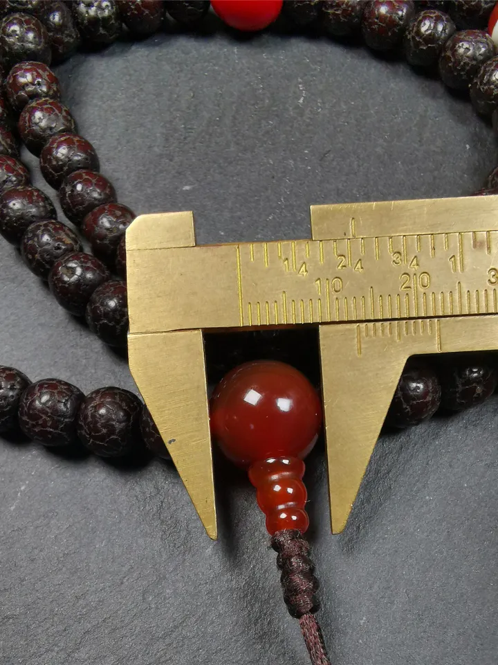 Gandhanra Handmade 8mm 108 Lotus Seed Beads Mala,Barrel Shape Prayer Beads Necklace,Tibeatn Rosary Beads,34" Length