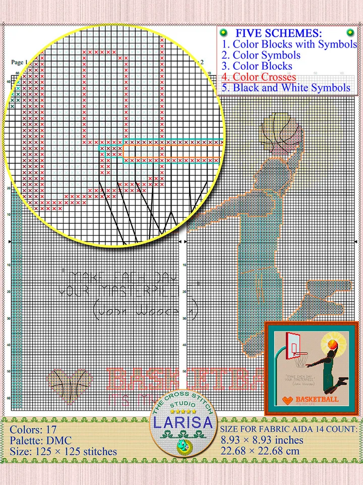 Basketball Cross Stitch Pattern | Basketball Player
