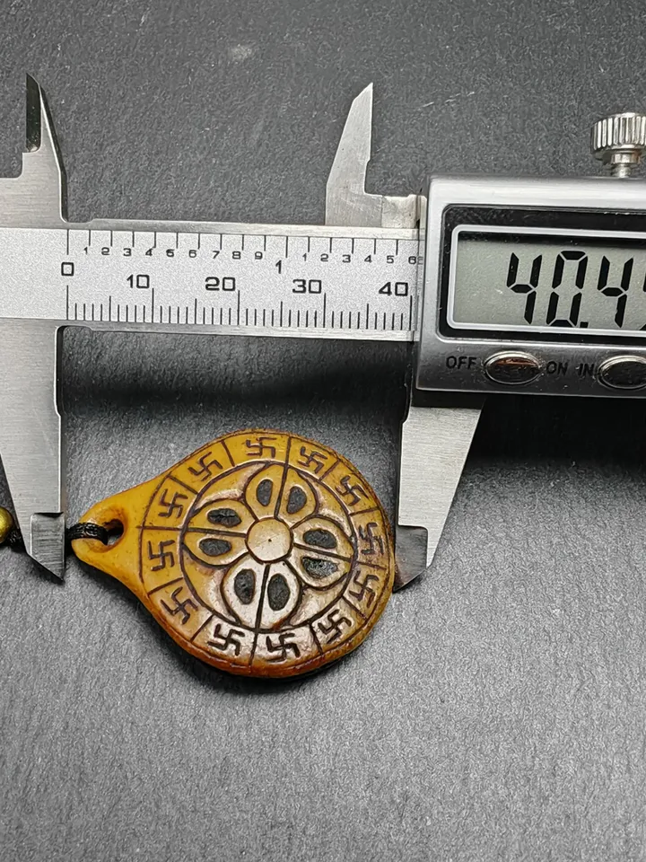 Authentic Mandala Kapala Pendant,Gandhanra Old Tibetan Buddhism Amulet,40mm × 32mm