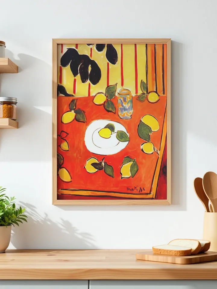 Henri Matisse Black Philodendron & Lemons Art Print Abstract Fauvist Still Life Modern Wall Art Digital Download Vibrant Home Decor HMS8