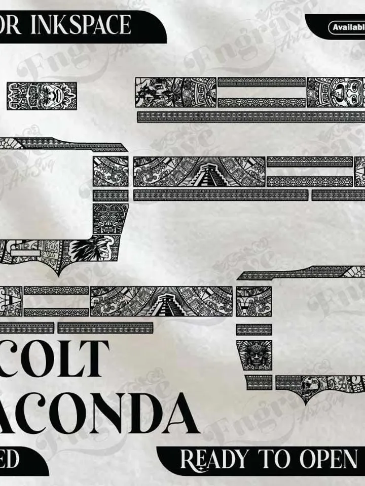 Colt Anaconda Aztec Design,lasercut,laserengraving,fiberlaser,engravingfiles