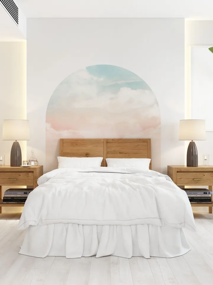 Headboard Wall Decal, Bed Arch Decal, Boho Decals h174