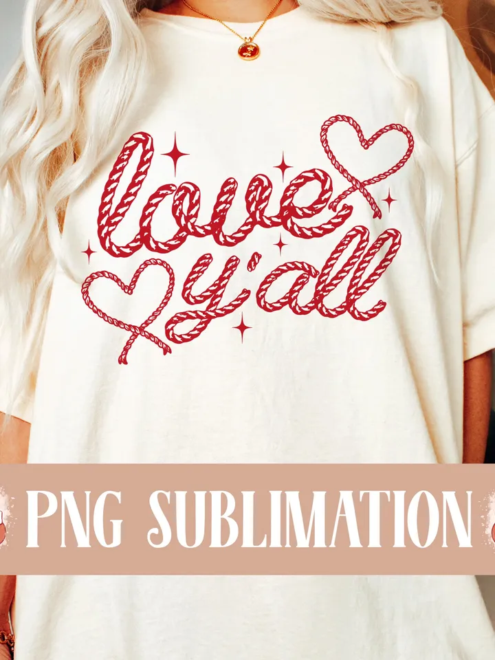 Love Y'All PNG, Western Valentine png, Cowgirl Valentines png, Cowboy valentines png, Western png, Valentines day png, Love png, xoxo, png