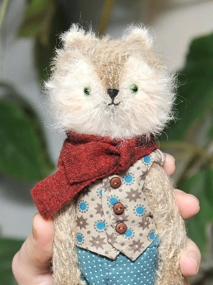 PDF Download Epattern for 8" Artist teddy toy DIY Wolfy Wolf/ sewing instructions/ accessory,clothes,basket instruction
