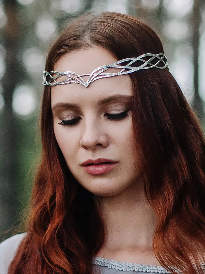 Sorceress diadem fantasy legends Tiara Elven Crown boho romantic Wedding Headpiece Celtic medieval elven Queen Viviane