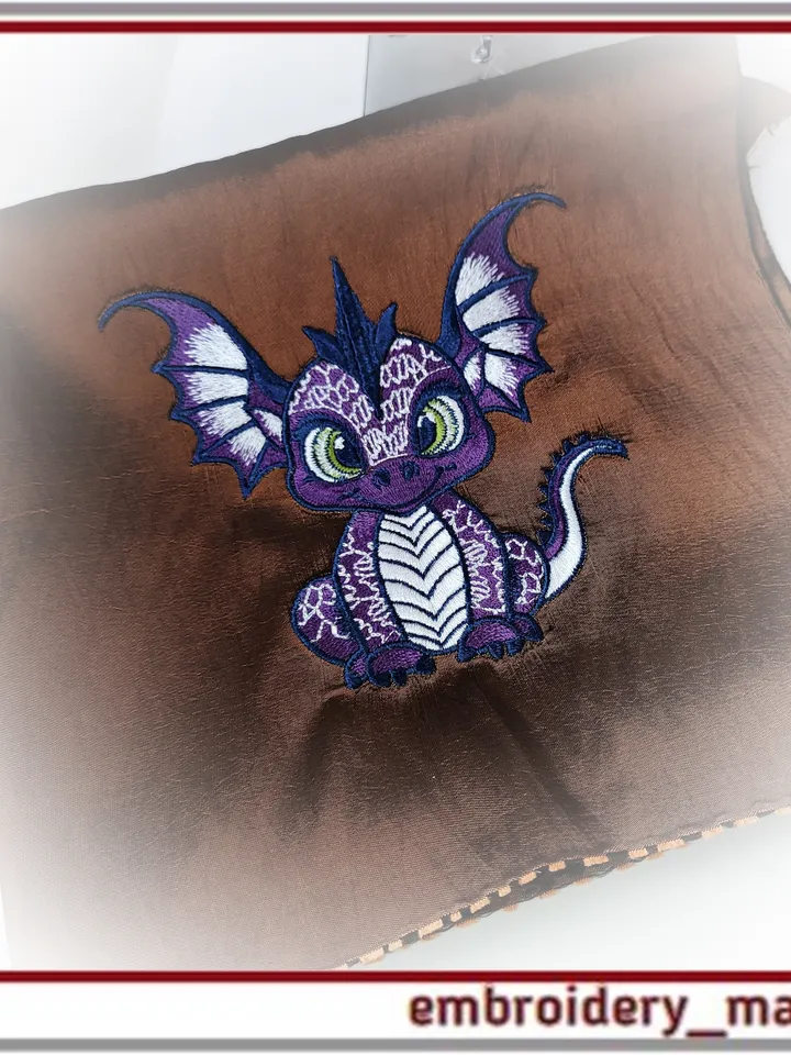 Purple Dragon art Digital Machine Embroidery Design by Embroidery Manavi 05