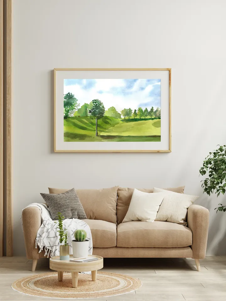 Watercolor Landscape Print  Wall Art Landscape Neutral Poster Sky Poster Wall Decor Fine Art Poster Nature Poster Fine Art Poster Landscape