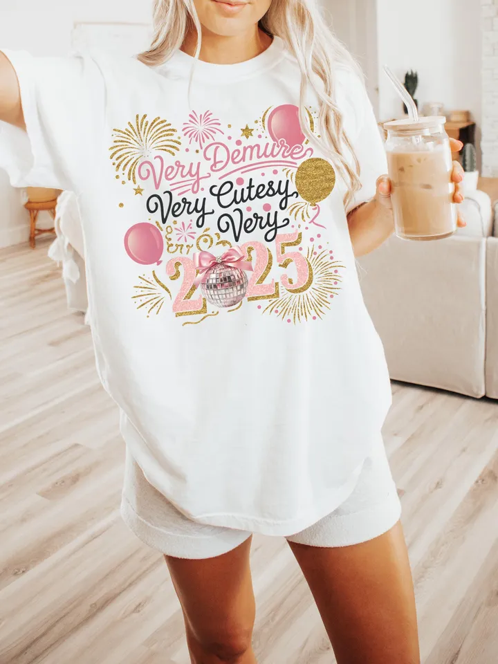 Very Demure Happy New Year 2025 Png, Very Demure New Years png, Demure 2025 Png, Gift For Demure Girls Women, Very Demure Very Cutesy 2025