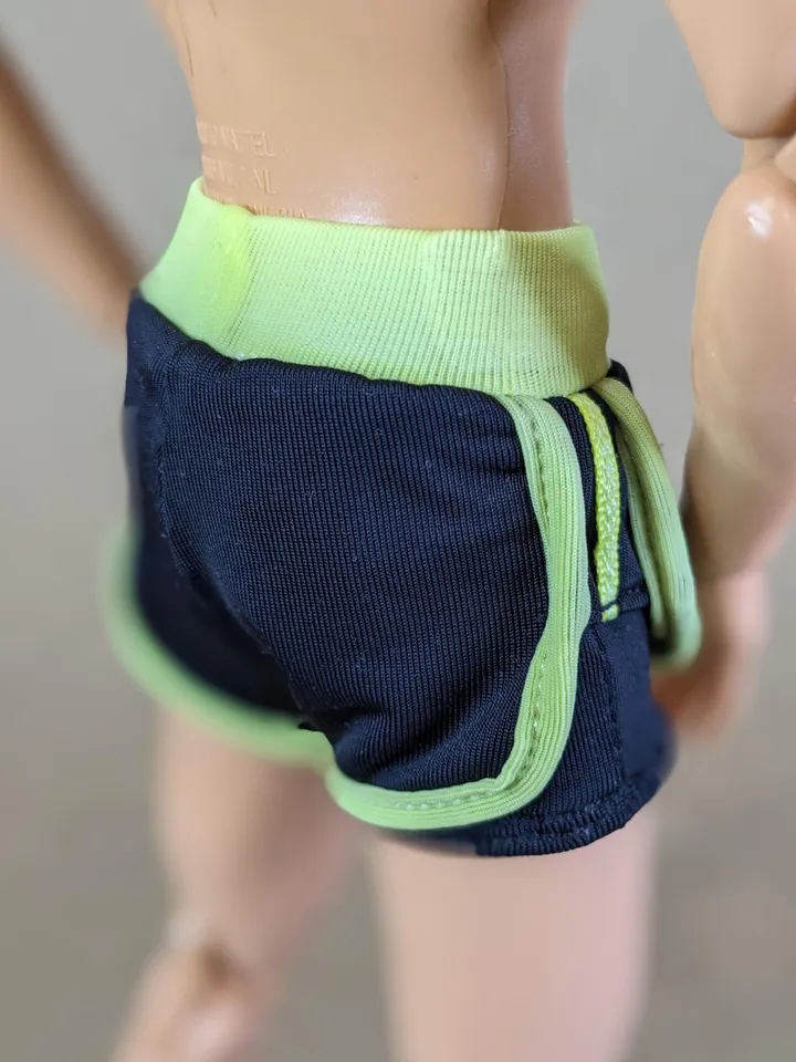Double stretchy yoga shorts for 12-inch fashion male dolls