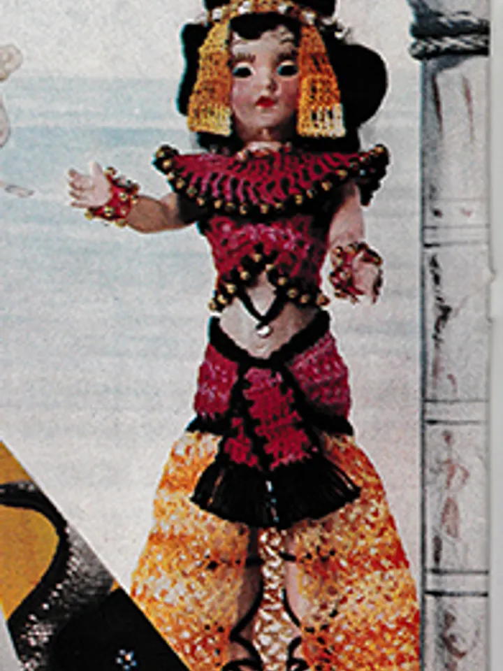 Vintage Crochet Pattern Costume for Doll Cleopatra Doll Pattern Digital Download PDF
