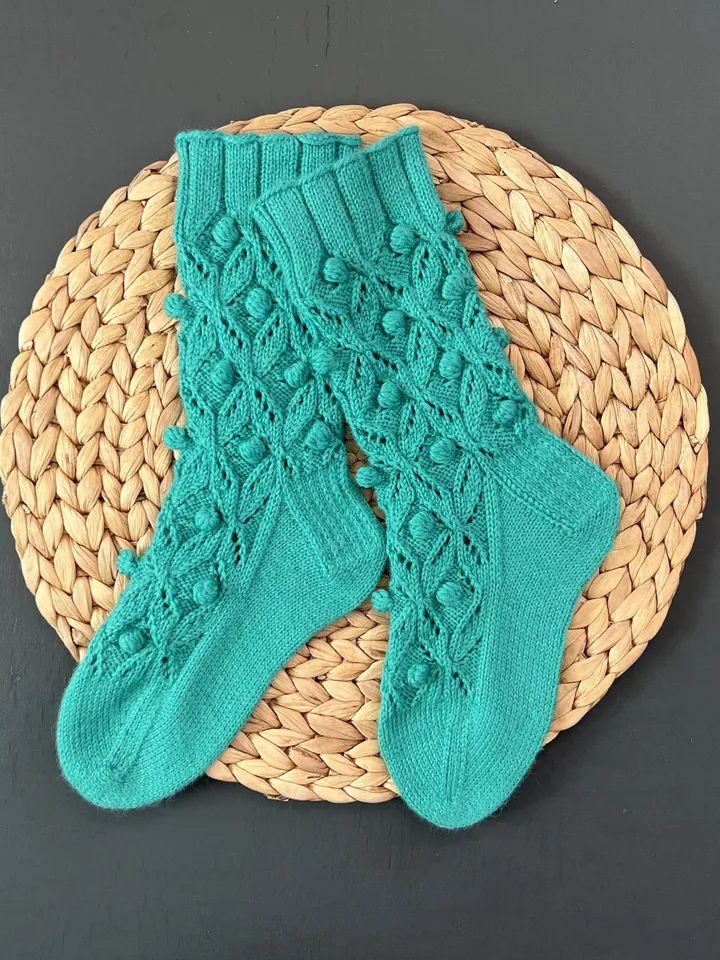 Green knitted warm socks/ Warm knitted accessory
