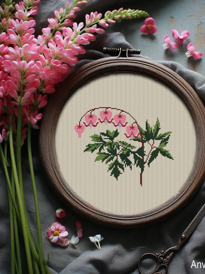 Dicentra Formosa cross stitch pattern