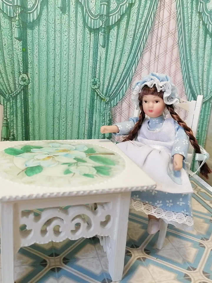 Table , chair. Puppet miniature.1:12 scale.