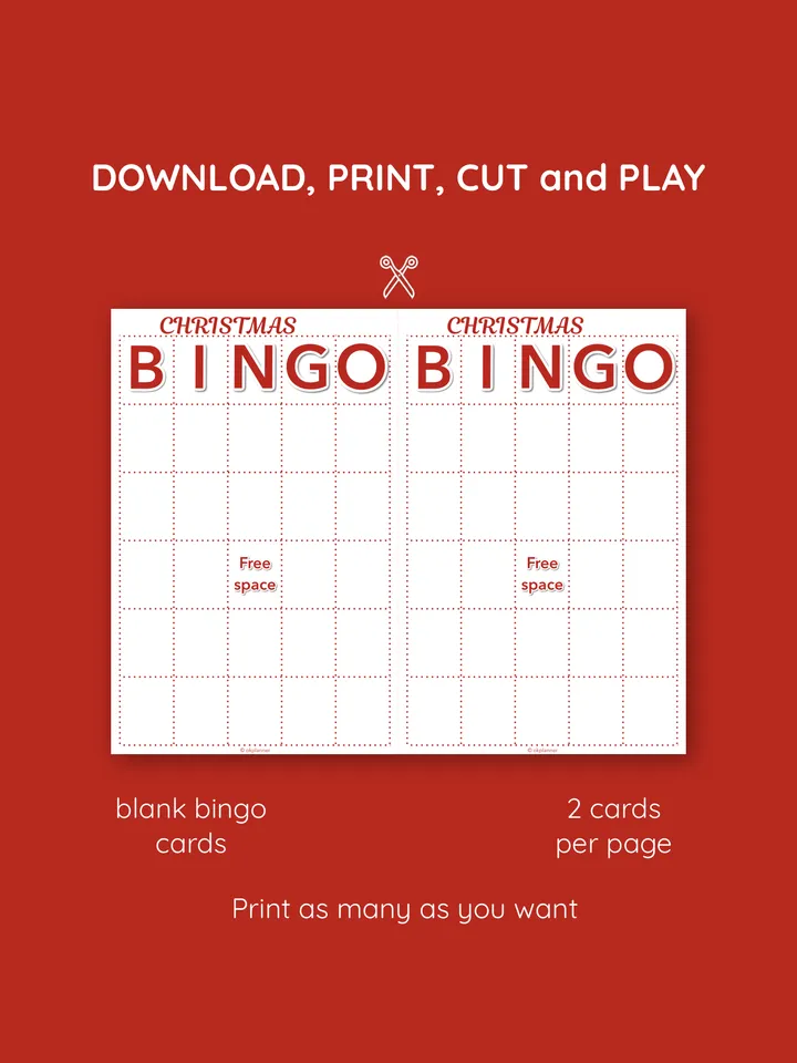 Christmas bingo game. Family game. Stocking stuffers. Holiday tradition. Christmas bingo cards. Christmas party game.