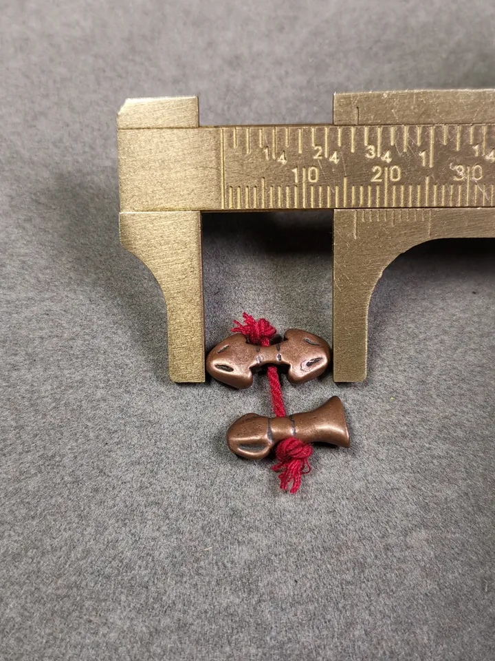 Gandhanra Handmade Tibetan Amulet Pendant,Mini Vajra and Dorje Bell, Mala Marker Bead Accessories, Made of Red Copper