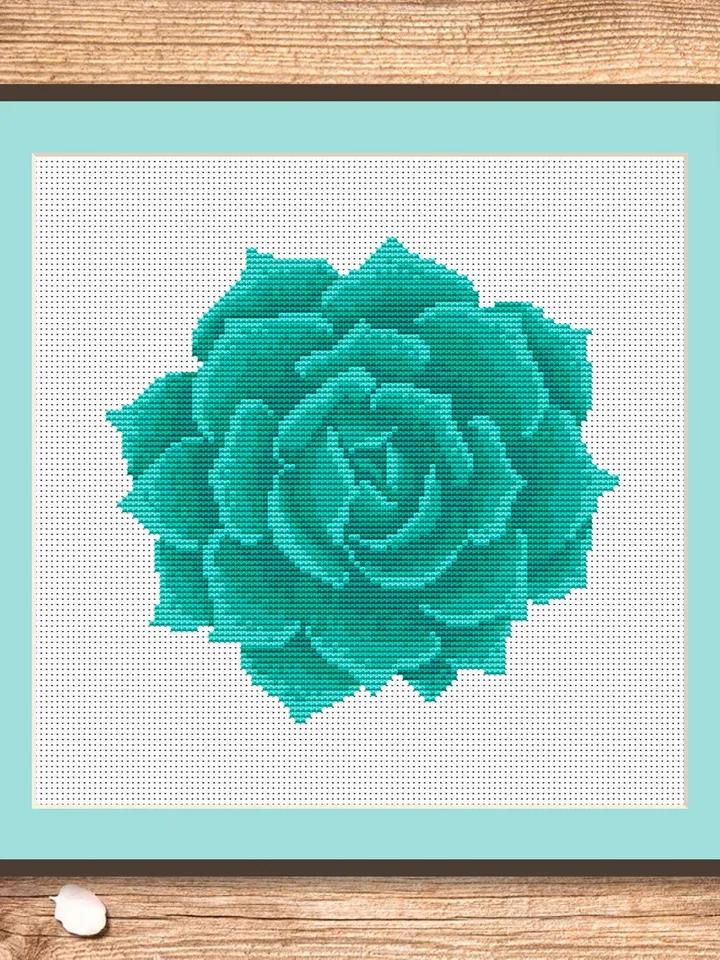 The Succulent Cross Stitch Pattern, Flower Cross Stitch Pattern, Embroidery Succulent, Flowers xStitch, Potted Flowers xStitch #flw011