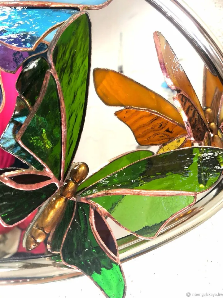 Tiffany-Style Stained Glass Butterflies, Tiffany Butterflies, Stained Glass Art, Stained Glass Butterflies in Tiffany Technique, Tiffany-Style Butterflies in Stained Glass, Tiffany Glass Butterflies, Tiffany Butterfly Stained Glass Creationss