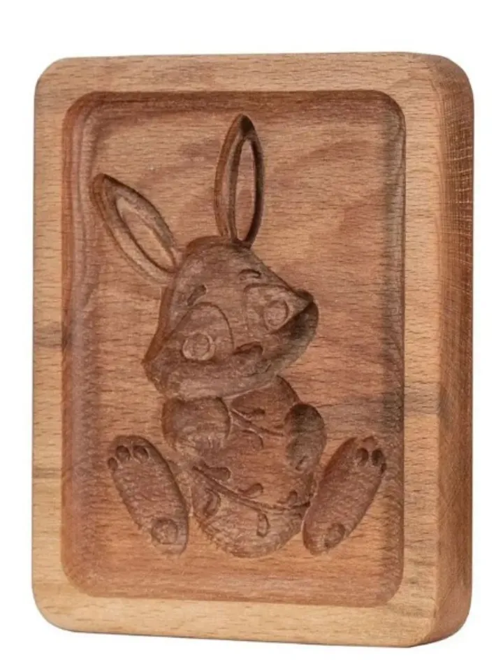 Bunny Embossed cookie mold, cookie cutter, wooden mold, Wooden stamp stamp for gingerbread cookies springerle stamp