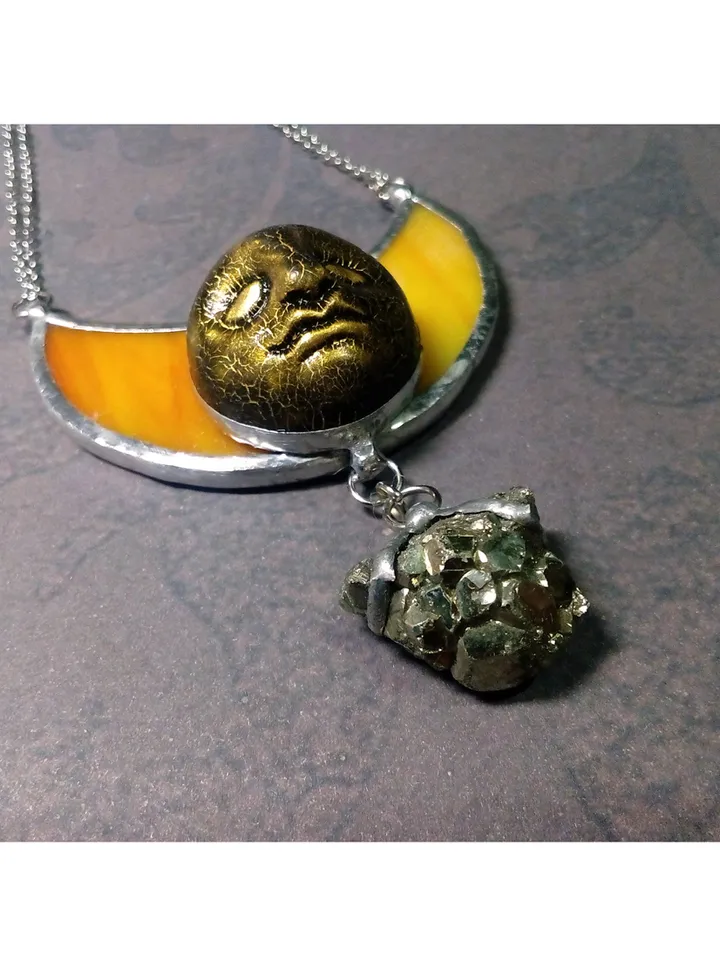 Moon crescent necklace, Moon Goddess. witchy aesthetic, blood moon necklace, lilith, soldered crescent, Halloween moon