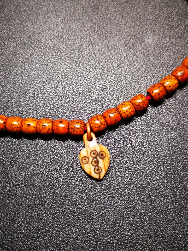 Bone Carved Nubro Pendant,Mani Jewel/Wish-Fulfilling Cintamani,for Mala,Prayer Beads Accessories,Gandhanra Tibetan Amulet