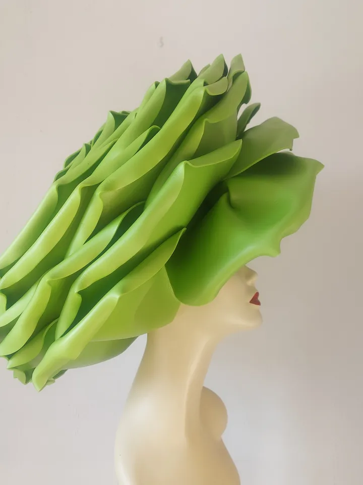Extra large rose hat Derby headdress pistachio color Women Fashion Headwaer Hat for Wedding and Tea Patry 55 cm