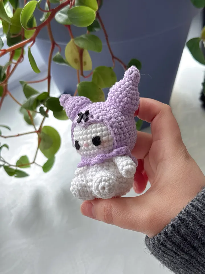 CROCHET PATTERN Kuromi, PDF file, US terms, sanrio collection, corchet pattern